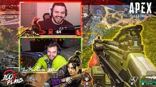 COURAGE NOAHJ456 AND NADESHOT SQUAD UP FOR APEX LEGENDS  100T Plays [upl. by Arymas]