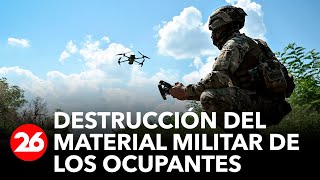 GUERRA RUSIAUCRANIA  Así destruyen los drones ucranianos un puesto de control ruso [upl. by Salisbury]