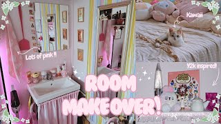 Aesthetic room makeover 🩰✨ Y2K kawaii dollette pinterest inspired [upl. by Abbi]