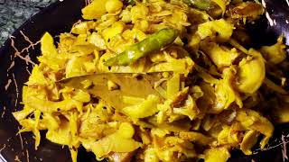 Fresh Bamboo shoot stir fry recipeHow to cook raw bamboo shootBah gaj bhaji [upl. by Dnomasor772]