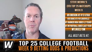 College Football Week 9 Picks and Odds  Top 25 College Football Betting Preview amp Predictions [upl. by Perrins512]