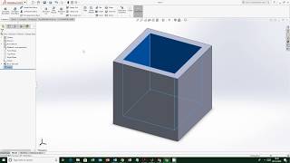 Hollow Cube Box in Solidworks [upl. by Sissie]