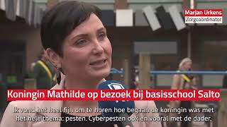 Koningin Mathilde op bezoek bij basisschool Salto voor antipestprogramma [upl. by Annoik]