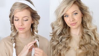 The BEST Heatless Overnight Curls Tutorial 💕 Robe Curls [upl. by Anauq]