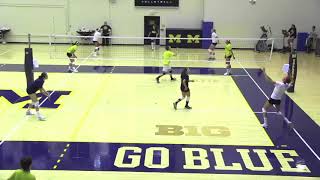 Michigan Volleyball Warmup and Blocking [upl. by Anayra686]