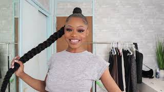 LONG SLEEK Ponytail on 4C Hair  EASY  QUICK  CHEAP [upl. by Arlo]