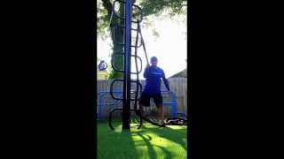 Battle Rope pulls on the MoveStrong TRex Outdoor Fitness Station [upl. by Ahsasal]