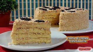 LA MEJOR TORTA DE CREMA CON GALLETA SIN HORNO NI COCCIÓN LA MÁS DELICIOSA Y MÁS FÁCIL IMPOSIBLE [upl. by Covell]