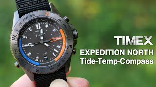 コンパス・温度計・潮の満ち引きが分かるアナログ腕時計【TIMEX EXPEDITION NORTH TideTempCompass】 [upl. by Saberhagen924]