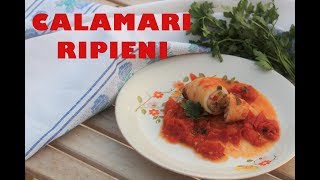 CALAMARI RIPIENI con zucchine e pomodoro 🦑🍅🥒  gustosi  pulizia dei calamari  Lorenzo in cucina [upl. by Maddie]