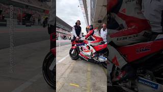 Stefan Bradl Brings New Color of Honda RC213V in Barcelona  solidaritygp [upl. by Tnecnivleahcim432]