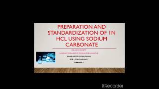 Preparation and Standardization of Hydrochloric Acid I HCl I Acid Base Titration I Pcal Analysis [upl. by Fogarty]