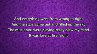 Kylie Minogue  Love At First Sight Lyrics In Video [upl. by Silohcin]