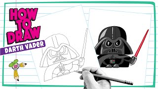 How to Draw Darth Vader  Sqishmallow Style [upl. by Auqeenwahs115]