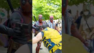 🥊 Deadpool VS Wolverine  Cosplay FIGHT 💥🫢 shorts [upl. by Natascha832]