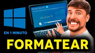 ⭐ Cómo FORMATEAR tu PC con WINDOWS 10 1 MINUTO [upl. by Cesare]