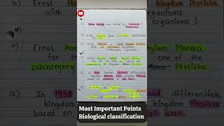 MOST IMPORTANT NOTES Biological classification Introduction class 11 NCERT Biology biology [upl. by Heiner]