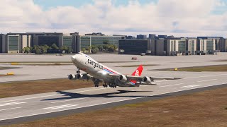 LOW WITH WATERS Best Landing CARGOLUX Boeing 747 Landing At Tampa Airport MFS2020 [upl. by Wons834]