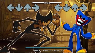 Huggy Wuggy Vs Indie Cross Bendy Last Reel  Poppy Playtime x FNF Mod  Poppy VS Bendy ink Machine [upl. by Krahmer]