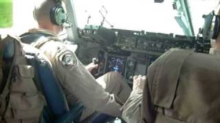 2008 Kuwait to Iraq C17 Taking OFF as viewed from the flight deck [upl. by Gloriane]