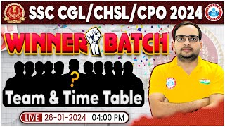 SSC CGLCHSLCPO 2024  RWA Winner Batch For SSC Team amp Time Table Info By Ankit Bhati Sir [upl. by Kcirad]