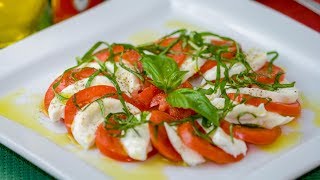 How to Make a Caprese Salad Recipe  Tomato and Mozzarella Salad [upl. by Elbart]