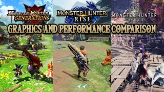 Monster Hunter Rise VS World VS Generations Ultimate  Graphics and Performance Showdown [upl. by Goldberg405]