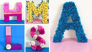 DIY 3D Floral Letters  DIY 3D Letters for Birthday Decoration  Baby shower Decoration ideas [upl. by Atinus]