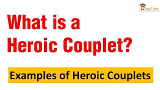 WHAT IS HEROIC COUPLET  HEROIC COUPLET IN ENGLISH LITERATURE  ALEXANDER POPE [upl. by Dowd474]