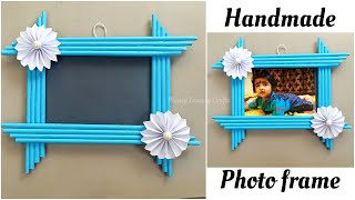 Photo Frame Making at Home  Paper photo frame diy  Handmade picture frame  Home made Photo Frame [upl. by Itsuj]