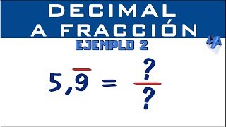 Convertir decimal periódico puro a fracción  Ejemplo 2 [upl. by Lupe739]