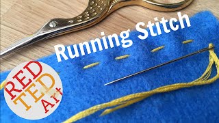 Running Stitch How To  Basic Sewing Hand Embroidery amp Hand Sewing [upl. by Stier]