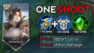 GLOBAL LUO YI NEW ONE SHOT DELETE BUILD TOP 1 GLOBAL LUO YI  LUO YI BEST BUILD amp EMBLEM  MLBB [upl. by Etnemelc192]