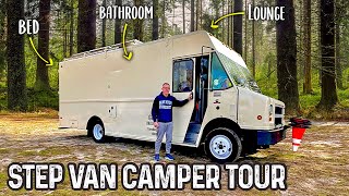 STEALTH Step Van Camper TOUR  Bread Truck Converted into Mobile Tiny Home [upl. by Byers]