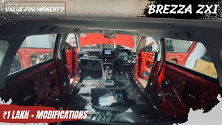 REALITY OF DELHI CAR MODIFICATION MARKET  Wasted ₹1 lakh   BREZZA ZXI Interior Modification [upl. by Murtagh]