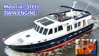 €545K STEEL Twin Engine TRAWLER Yacht For Sale Rugged Liveaboard Explorer Yacht [upl. by Rora]