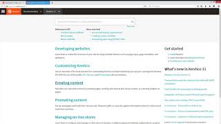 Kentico 11 Tutorial Navigating the documentation [upl. by Yggep]