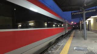 Frecciarossa 1000 ETR400 MilanoTaranto in transito nella stazione di Pontecagnano Salerno [upl. by Daggett]