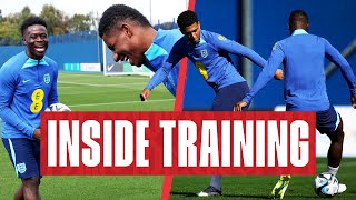 Judes Nutmegs Saka v Rashford amp Crossing and Finishing Practice 🎯 Inside Training [upl. by Wilma]