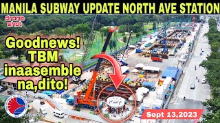 GoodnewsTBM inasemble naMETRO MANILA SUBWAY UPDATE NORTH AVE STATIONSept132023build better more [upl. by Ahsiekal]