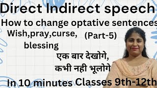 Direct Indirect speech  How to change optative sentences by HarpreetKaurxj4dx [upl. by Auhoj]