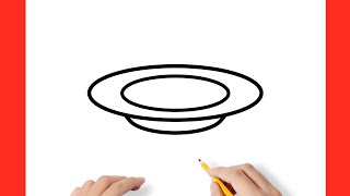 How to draw a PLATE step by step  drawing dish easy [upl. by Asiul720]