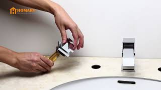 Installing Mero Waterfall Modern Widespread Bathroom Sink Faucet 2 Handles Chrome [upl. by Htir]