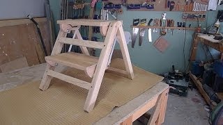 Travail du bois Fabrication dun escabeau pliant  how to make à folding wooden stepladder [upl. by Kcinimod839]