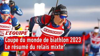 Coupe du monde de Biathlon 2023  La France maîtrise le relais mixte dÖstersund [upl. by Hennebery]