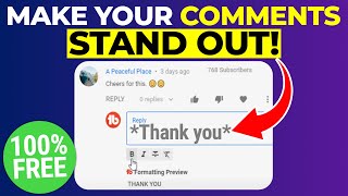 YouTube Comments  Make them BOLD with TubeBuddy Comment Formatting [upl. by Adniles950]