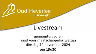 Gemeenteraad en raad voor maatschappelijke welzijn  12 november 2024  19u30 [upl. by Aerbma]