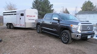 MrTruck reviewing the Toyota Tundra 2014 towing trailers and using Andersen WDH [upl. by Iatnwahs]