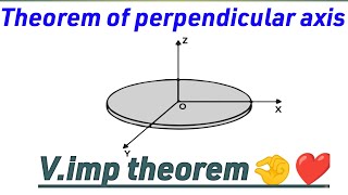 Theorem of perpendicular axis PhysicsClass 11th ampBsc 1st semester Very easy explanation 👍bsc [upl. by Iahc]