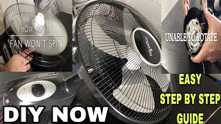 How to repair stand fan or table fan fan wont Spin or Rotate Step by Step instructions [upl. by Kraul]